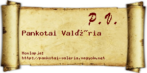 Pankotai Valéria névjegykártya